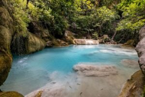 Piscine naturelle turquoise au cœur de la forêt de Mantadia